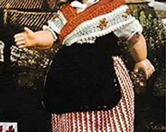 Vintage Doll Dress Crochet Pattern: Rivièra Outfit (PDF Download)