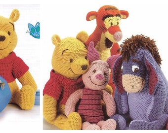 Patron de crochet - Winnie l'ourson et ses amis - Patron de crochet vintage PDF - Anglais