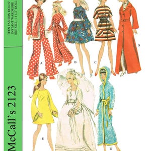 Vintage Sewing Pattern Fashion Dolls 11-1/2&quot; Wardrobe Clothes for Dolls 11-1/2&quot; Digital Download PDF