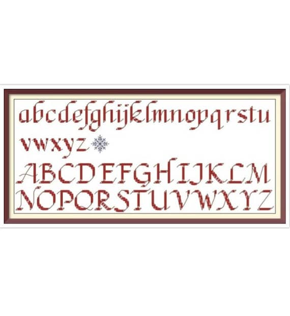 ヴィンテージアルファベットクロスステッチパターン：文字カウント