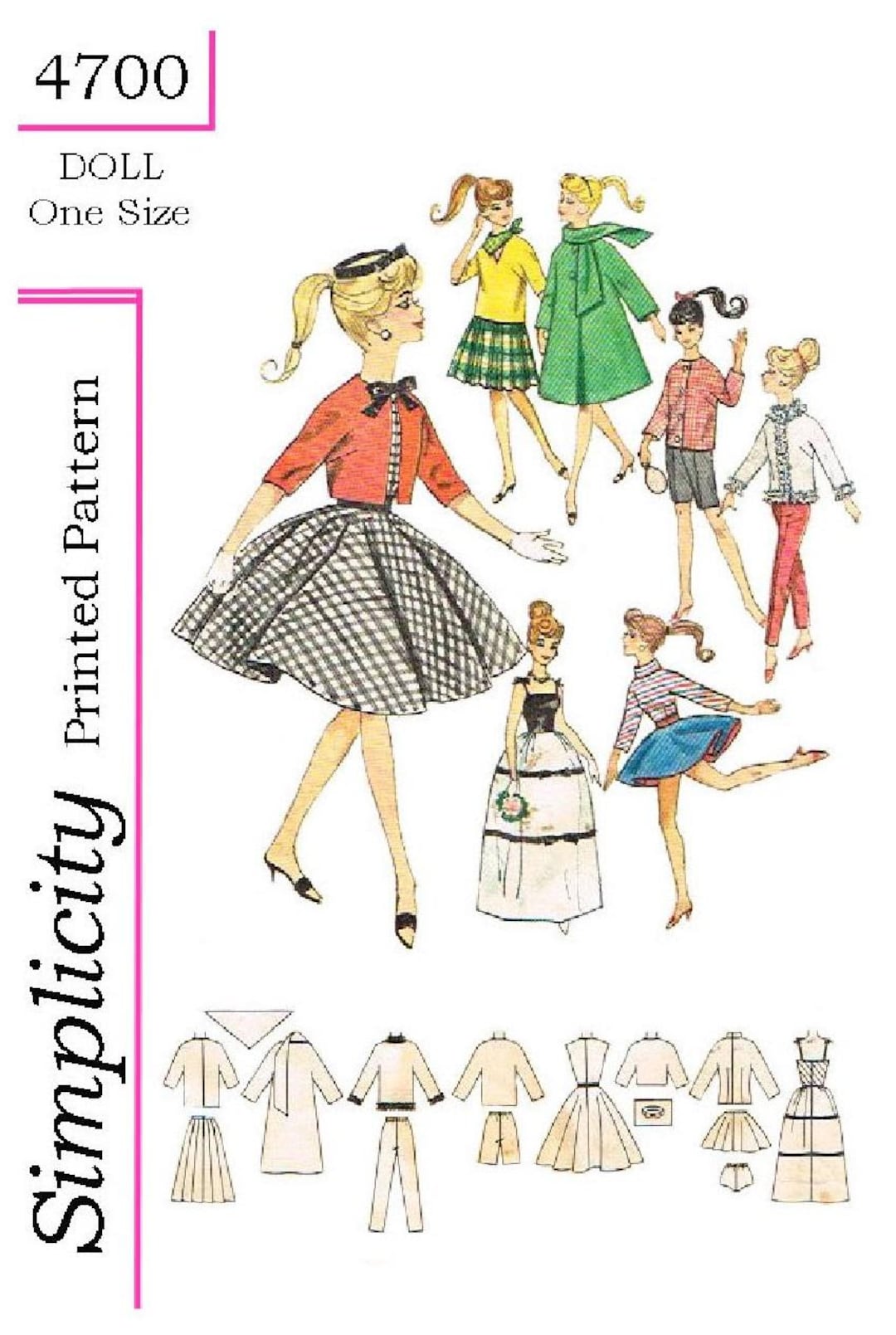 Vintage Fashion Doll Clothes Sewing Pattern for 11.5" Dolls (PDF ...
