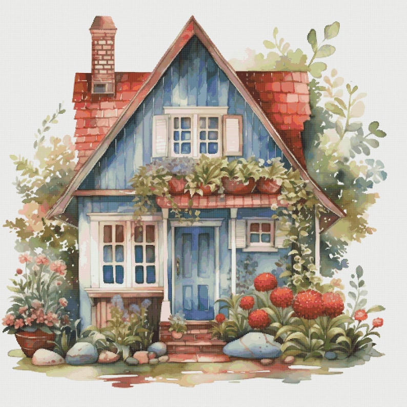 Cottage Cross Stitch Pattern PDF Counted House Village Fabulous ...