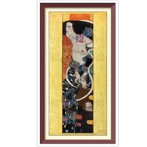 Judith II (Salome) - Cross Stitch Pattern - Gustav Klimt 1909 - PDF Counted Vintage Cross Stitch Pattern - Full Cross Stitches - 3 Sizes