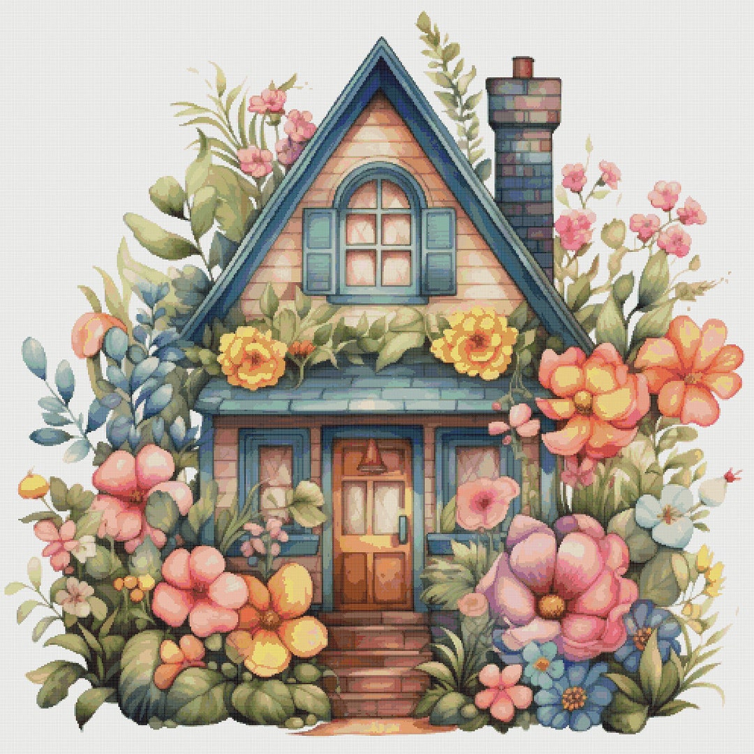 Cottage Cross Stitch Pattern PDF Counted House Village - Fabulous ...