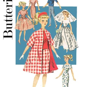 Vintage Sewing Pattern Fashion Dolls 11-1/2&quot; Wardrobe Clothes for Dolls 11-1/2&quot; Digital Download PDF
