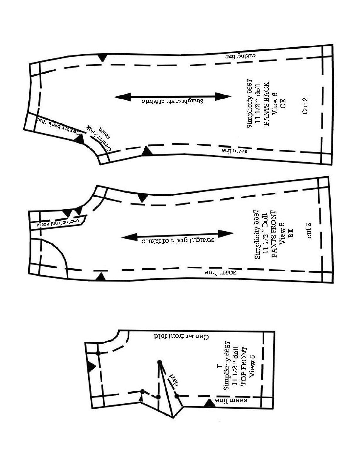 Vintage Fashion Doll Clothes Sewing Pattern for 11.5" Dolls (PDF ...