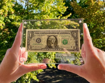 The first dollar to the million with dollar bills from the USA | USA gift idea | 360 degree 3D picture frame | United States Art | gift of money