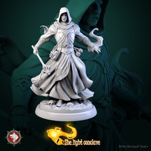 Masked Cleric | 3D Printed Miniature | 25mm Grid | Fantasy Miniature | Custom Base | Licensed WWT