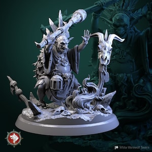 Goblin Shaman | 3D Printed Miniature | 25mm Grid | Fantasy Miniature | Custom Base | Licensed WWT