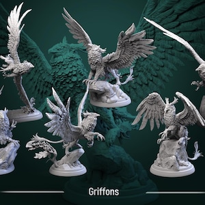 Griffin | 3D Printed Miniature | 25mm Grid | Fantasy Miniature | Custom Base | Licensed WWT