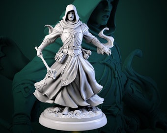 Masked Cleric | 3D Printed Miniature | 25mm Grid | Fantasy Miniature | Custom Base | Licensed WWT