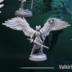 Valkyries | 3D Printed Miniature | 25mm Grid | Fantasy Miniature | Custom Base | Licensed WWT