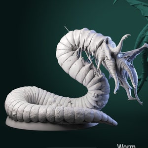Verme / Miniatura stampata in 3D / Griglia da 25 mm / Miniatura fantasy / Base personalizzata / Con licenza WWT