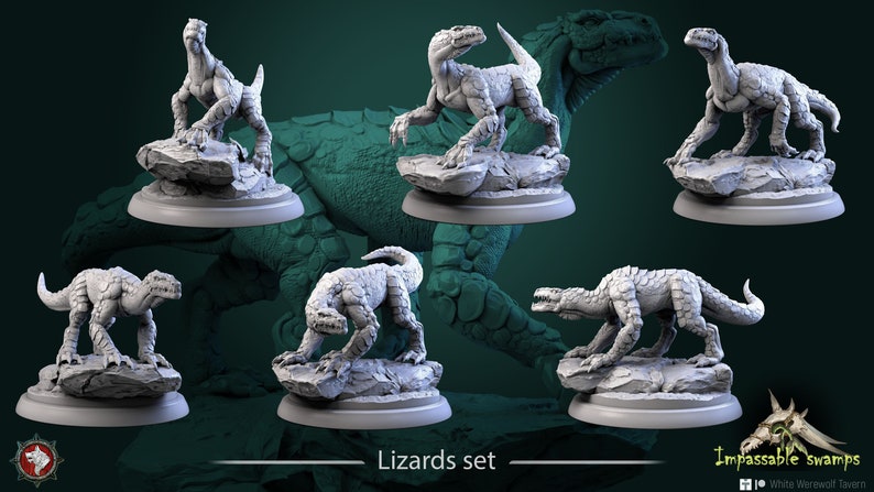 Lizard | 3D Printed Miniature | 25mm Grid | Fantasy Miniature | Custom ...