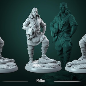 Miller | 3D Printed Miniature | 25mm Grid | Fantasy Miniature | Custom Base | Licensed WWT