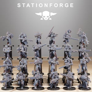 Scavenger Infantry Builder Kit | 3D Printed Miniature | Modular Kit | 32mm Heroic Scale | Station Forge Licensed