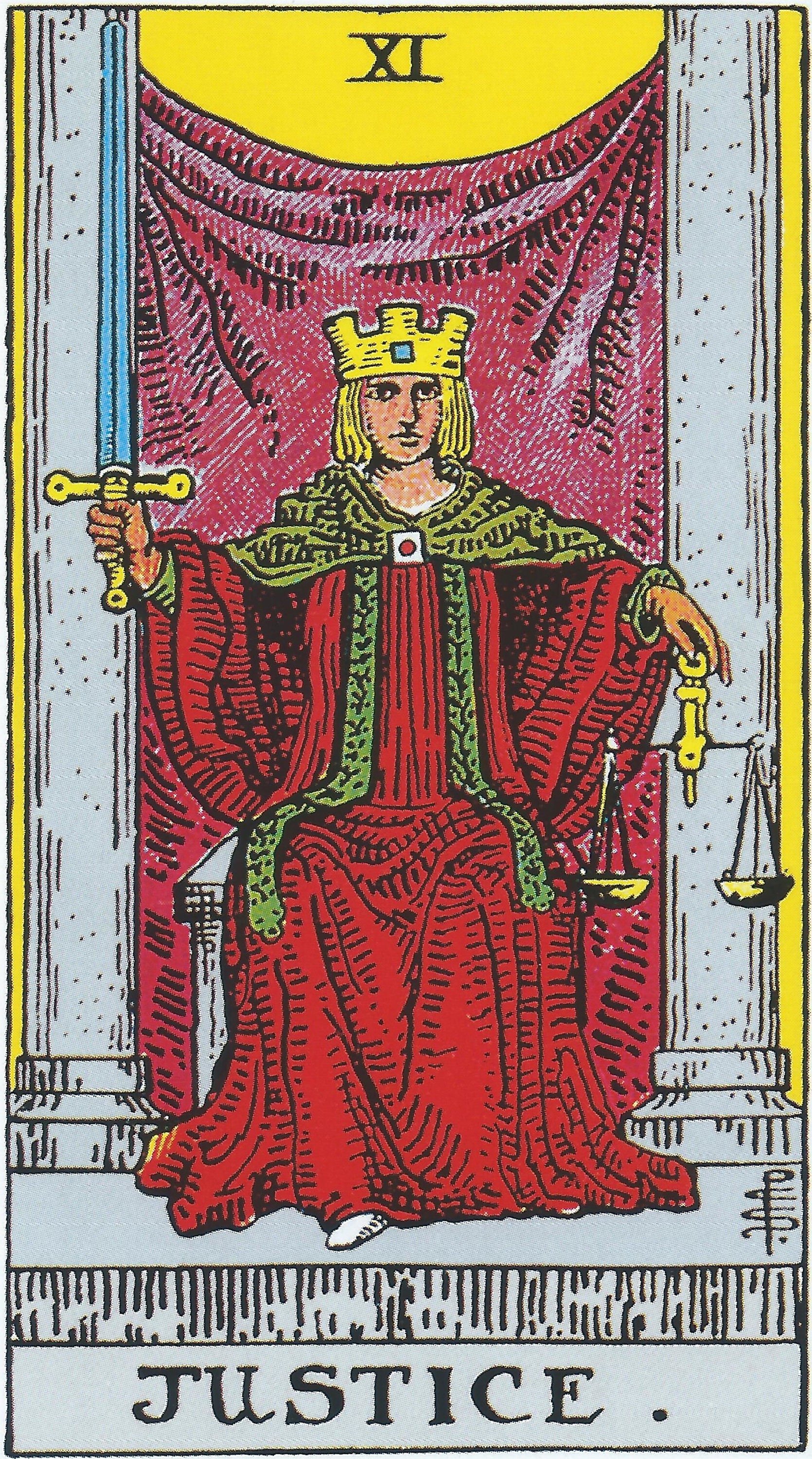 Justice XI - Tarot - the Major Arcana - Etsy