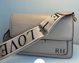 Personalised Faux Leather Shoulder Cross Body Strap Box zip bag handbag girlfriend mum aunt nan gift tote ladies bag