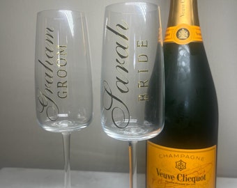 Flûte à champagne, Flûte à champagne personnalisée, Verre à champagne, Verre Prosecco, Verre de fête nuptiale, Verre de jour de mariage, Verre de fiançailles
