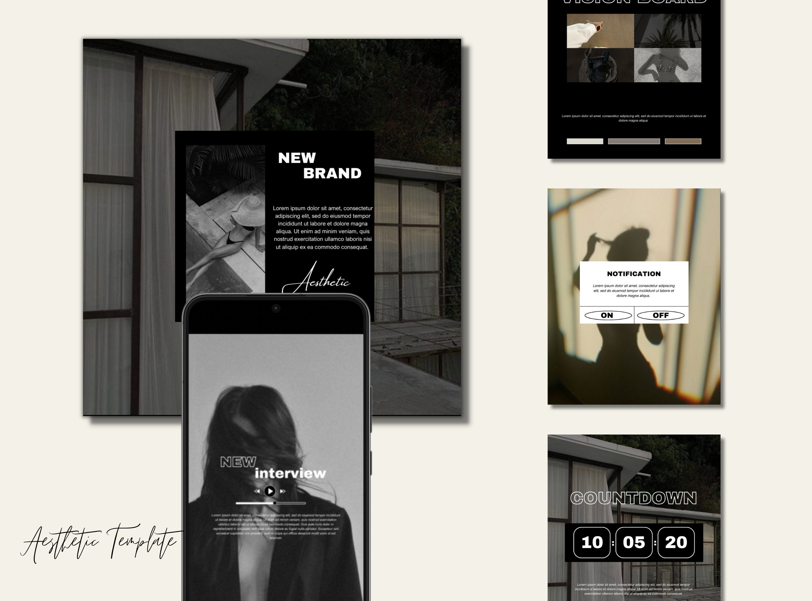150 AESTHETIC & MINIMAL INSTAGRAM Template Social Media Templates ...