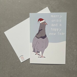 Weihnachtskarte Taube lustig Merry Crisis Bild 1