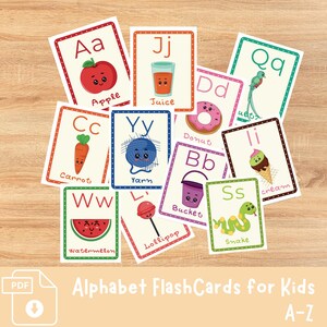 Alphabet Flashcards for Kids | Educational Learning Cards for Toddlers and Preschoolers | Montessori Cards | A-Z ABC Printable PDF