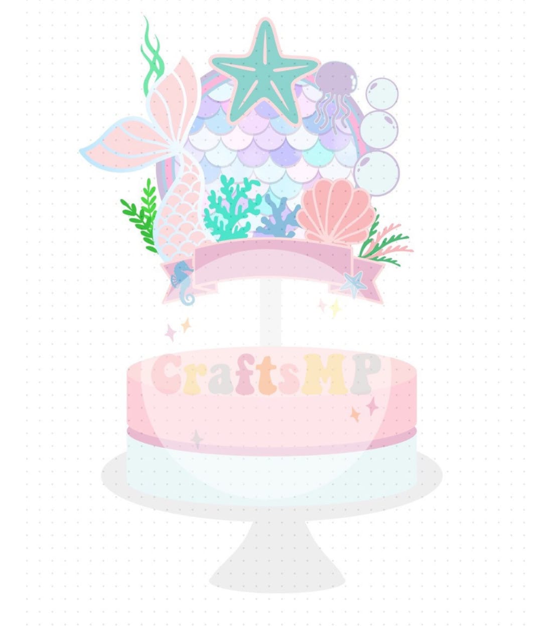 Mermaid Cake Topper SVG, Studio. - Etsy Canada