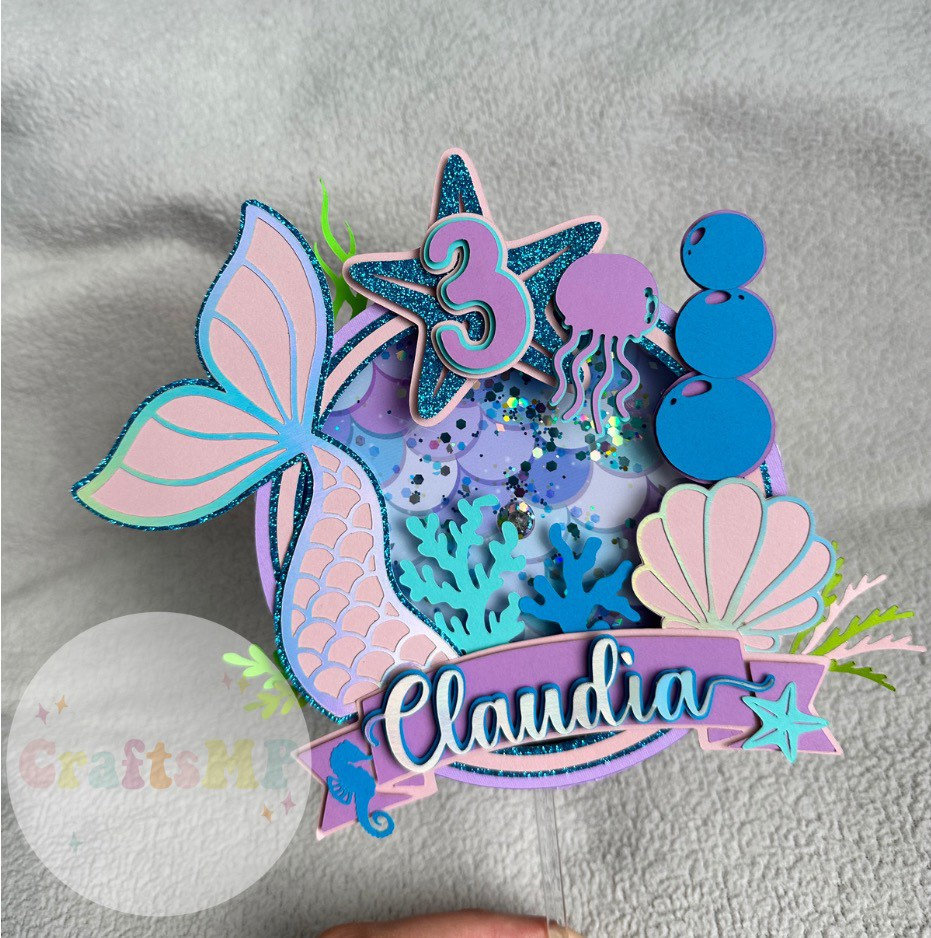 Mermaid Cake Topper SVG, Studio. - Etsy Canada