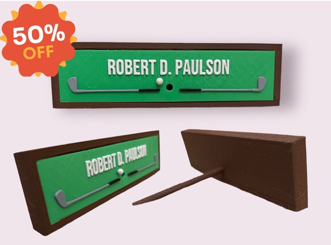 Golf Desk Name Plate, Gift for Golfer, Name Plate for Desk