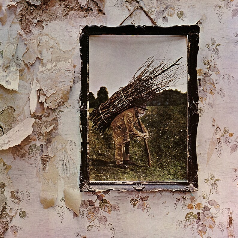 Led Zeppelin, IV Album cover, poster, wall art. Print or Fully Framed Available. 12 size of original Vinyl Covers. image 1