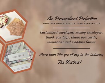 Set of 30/50/100/200 - Premium Personalised Money Envelopes | Shagun Envelopes | Wedding Gift