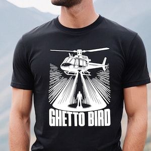 Police Cartoon Ghetto Bird Helicopter t shirt design, Funny urban tshirt design,