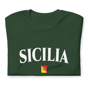 T-Shirt Sicilia - Drapeau Italie En Coton Noir Pour Homme - Marque B&C
