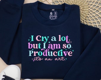 I Can Do It With A Broken Heart, Tortured Poets, TTPD Sweatshirt, I Cry A lot But I am so Productive, Embroidered Crewneck, Poets Department