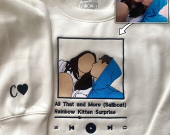 Custom Embroidered Portrait T Shirt, Custom Song Name Shirt, Custom Artist Name Shirt, Favorite Song Tee, Custom Favorite Artist Tee