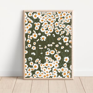 8x10 Chamomile Art Print, Daisy, Wildflowers, Floral, Flowers, Home Decor, Wall Hanging, Illustration, Unframed Art