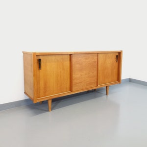 Vintage sideboard in light oak wood from the 60s