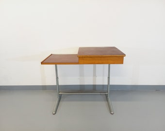 Vintage adjustable desk in wood and steel from the 70s