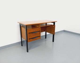 Vintage desk in oak and black wood from the 60s
