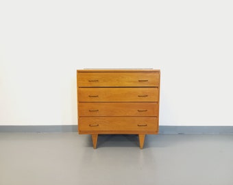 Vintage wooden dressing table chest of drawers from the 50s and 60s