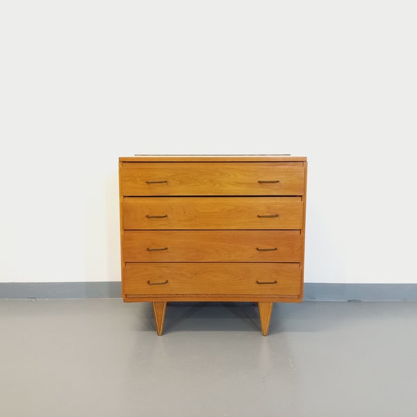 Commode coiffeuse vintage en bois des années 50 60