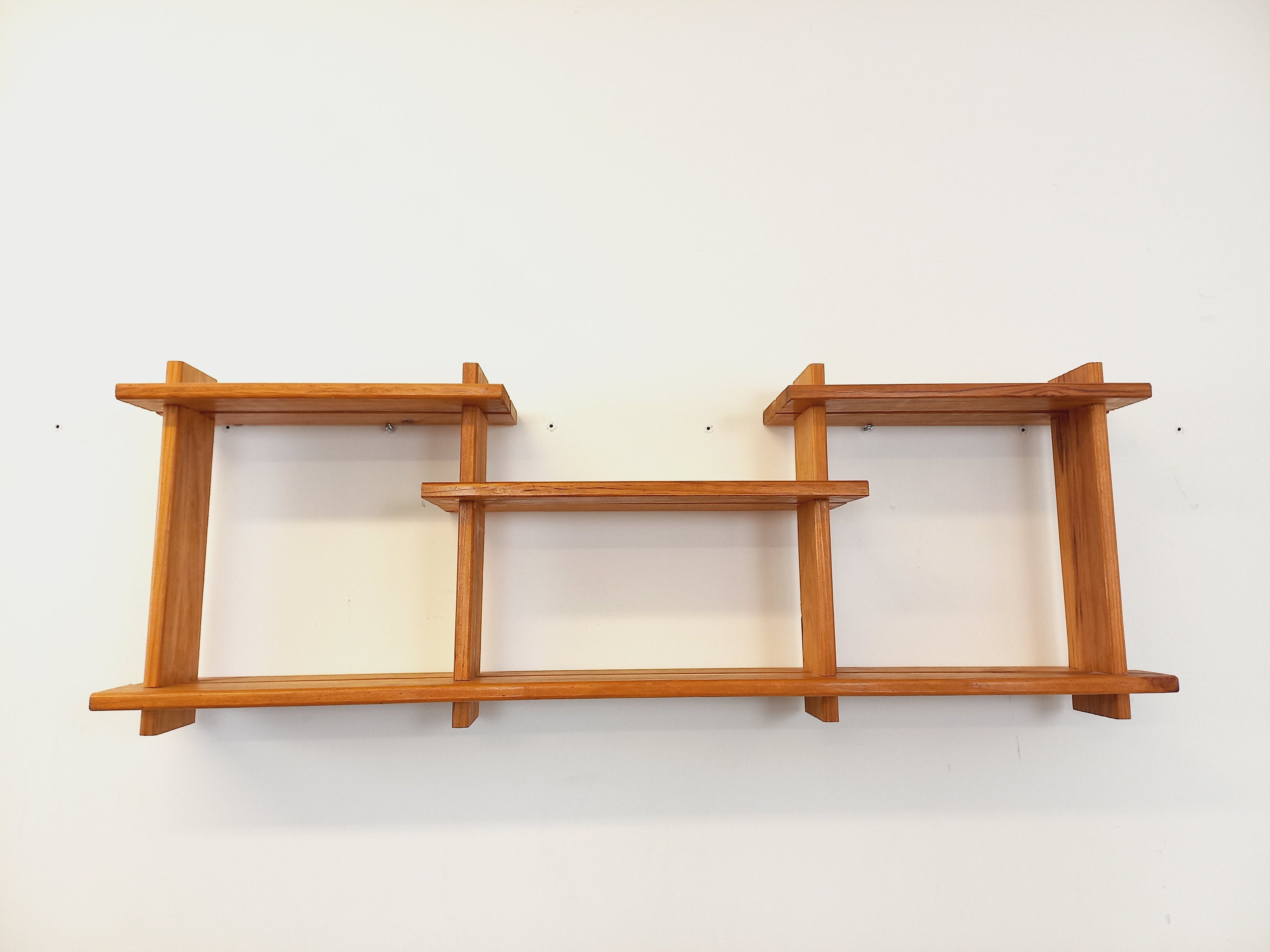 Vintage Pine Wall Shelf in Maison Regain Style From the 80s - Etsy