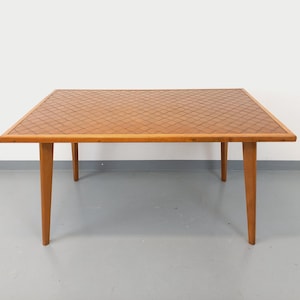 Rectangular wooden and ceramic dining table from the 50s and 60s