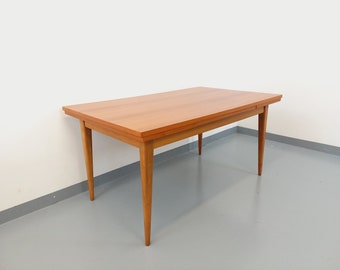 Table à manger style scandinave vintage des années 50 60 en teck avec rallonges