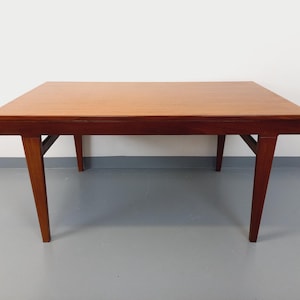 Vintage Scandinavian 50s 60s teak dining table with extension