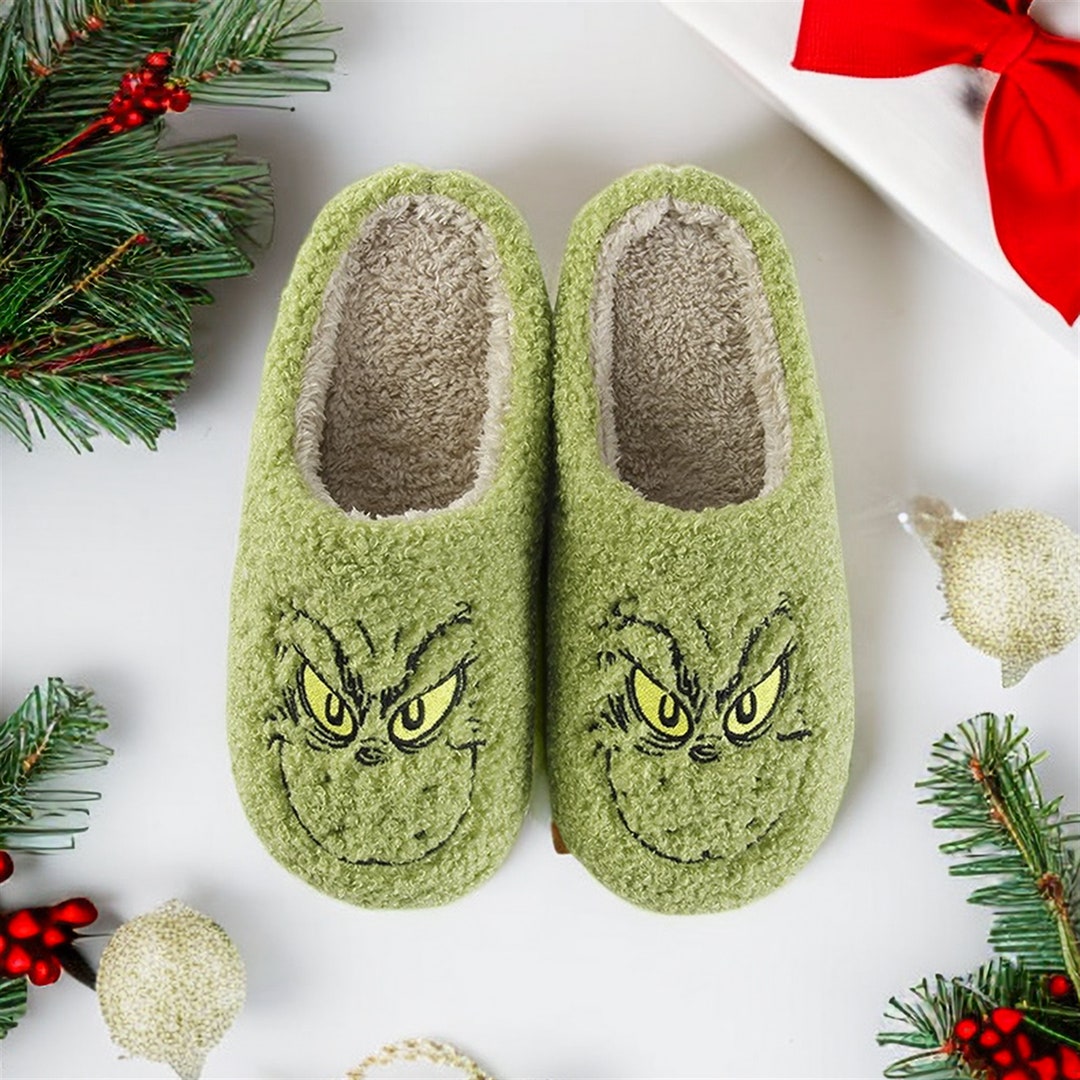 Christmas Grinch Slippers Grinch Slippers Merry Grinchmas Etsy Canada