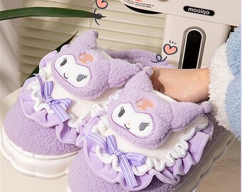 Cute cartoon slipper, kuro mi/kittyè/cinnamon/Pompompurin slipper, Comfortable slippers, Kitty slipper, Melody slipper