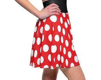 Minnie Mouse Inspired Women's Skater Skirt