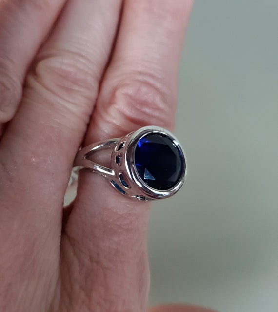 Beautiful Modern Sterling Silver Blue Stone Cockt… - image 5
