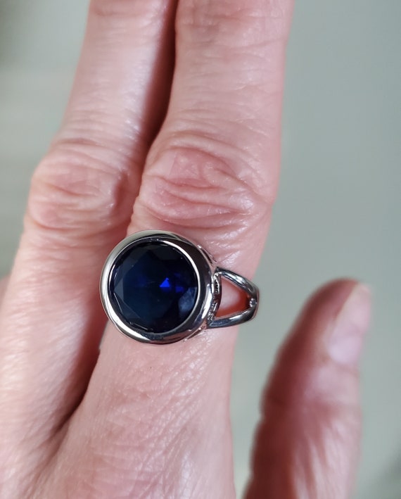 Beautiful Modern Sterling Silver Blue Stone Cockt… - image 3